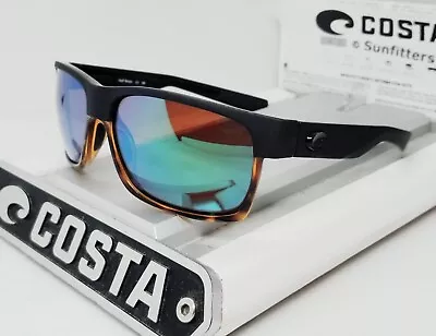 COSTA DEL MAR Black-tortoise/green Mirror HALF MOON Polarized 580G Sunglasses • $139.99