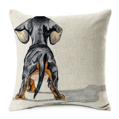 £7.99 • Buy Linen Dachshund Dog Cushion Cover Or Full Cushion 45x45cm Sausage Dog Gift