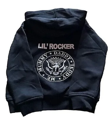 LIL ROCKER Ramones Black Hoodie 1-2 Years Darkside  Clothing NEW Stock Clearance • £15