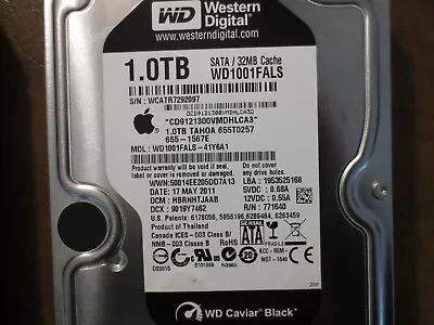 WD WD1001FALS-41Y6A1 DCM:HBRNHTJAAB Apple#655-1567E 1.0TB 3.5  Sata Hard Drive • $106.19