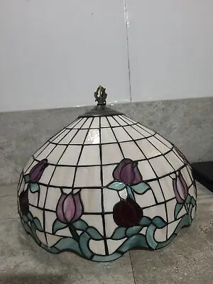 $89.95 • Buy Vintage Tiffany Style Stained Glass Hanging Light Lamp Shade Ceiling Chandelier