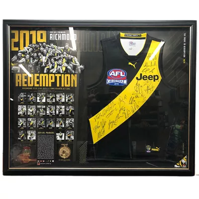 $1995 • Buy Richmond Tigers 2019 Premiers Team Signed Guernsey Redemption Martin Cotchin Afl