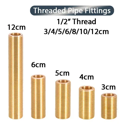 Threaded Rod Brass Thread Hollow 1/2 X Long 30mm/40mm/50mm/60mm/80mm/100mm/120mm • £13.43
