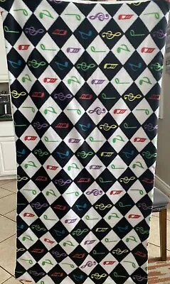 Womens / Ladies / Mens Lap Quilt Blanket Music Notes Black White Color Red Green • $30