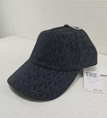 $68 Michael Kors Mk Monogram Strapback Baseball Hat Size OS Black/gray Unisex • $32.99