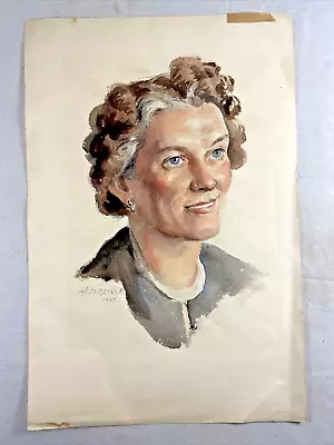 HOWARD D. BECKER Listed Honesdale PA Artist 1947 PAINTING PORTRAIT Of WOMAN • $139.39