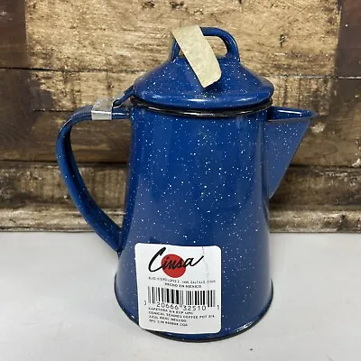 Cinsa Enamelware Coffee Pot Camping Essentials 6.25” Tall 3 Cup • $12