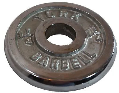 Vintage Chrome York Barbell Plate 1-1/4 Lb. • $15