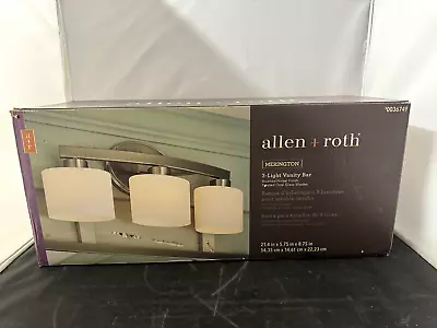 Allen + Roth Merington 21.5-in 3-Light Brushed Nickel Transitional Vanity Light • $35