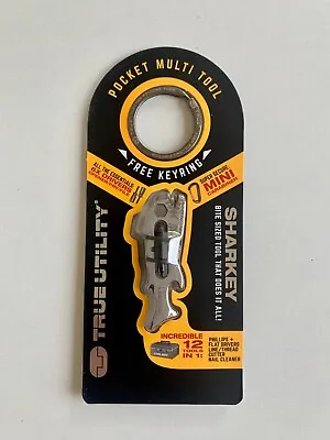 True Utility Sharkey Bite Sized 12-in-1 Pocket Multi Tool Key Ring TU214 • £10.95