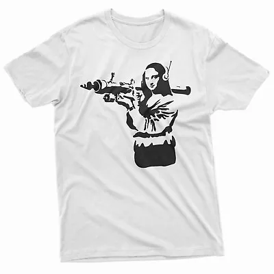 Novelty Banksy Mona Lisa Tshirt Short Sleeve Tee (U.S SIZE) • $18.99