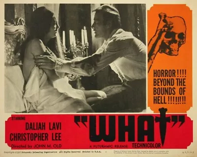 What With Christopher Lee Re-Print Lobby Card  Photo W/ Free Top Loader • $25.69