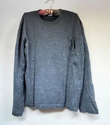 Gianni Versace Men's Crew Neck Long Sleeve Sweatshirt Heather Gray Made In Italy • $59.14