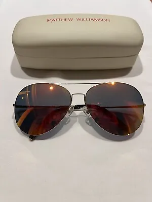 Matthew Williamson By Linda Farrow Mirror Aviator Red/Orange Lens Sunglasses • $179