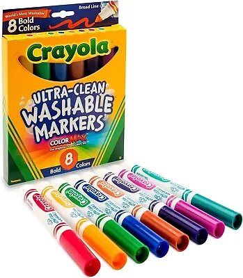 Crayola 8 Ct Bold Broad-Line Washable Markers • £5.89