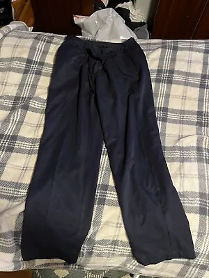 Haggar Mens Casual Pants Navy Stretch 34 X 31 • $11