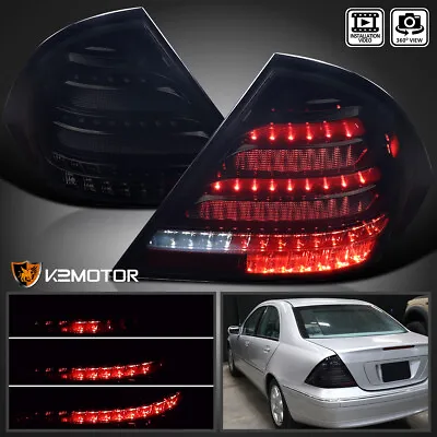 Black/Smoke Fits 2001-2004 Mercedes Benz W203 C200 Tail Lights LED Sequential • $189.91