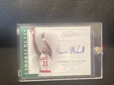 2013-14 Panini Signatures Endorsements Vernon Maxwell Auto Green Ssp#/5 Rockets • $39.99