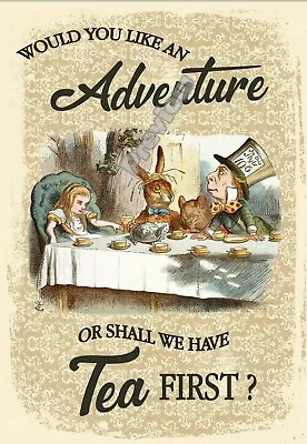 £4.89 • Buy Vintage Alice In Wonderland Adventure Quote Print Poster Wall Art Picture A4 +