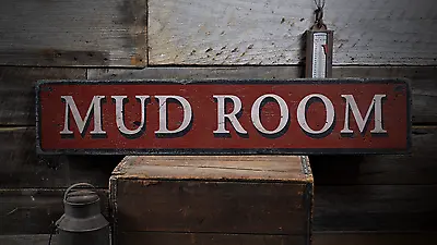 Mud Room Mud Room Mud Room Decor - Rustic Distressed Wood Sign • $189