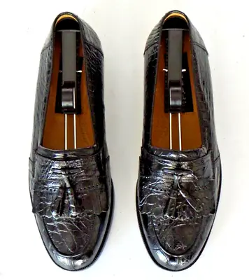 NEW! $1000+ MEZLAN PLATINUM Genuine Crocodile Alligator Loafers Boots Shoes 8 • $399.99