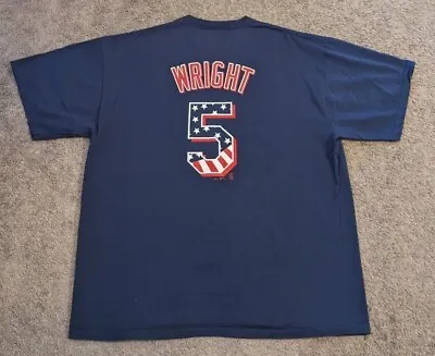 Rare Men's Majestic New York Mets USA 4th July David Wright T-Shirt Jersey #5  • $17.99