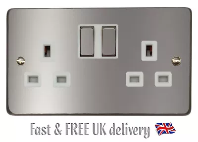 Plain Silver Power Socket Light Switch Sticker Vinyl / Skin Cover Decal • £2.35