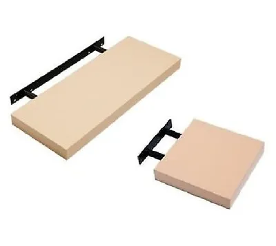 Pack Of 2 Hudson High Gloss Floating Shelf - Available In Coffee Colour Only • £8.85