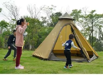 Large Yurt Style Bell Tent For Camping Lightweight Double Layer Waterproof For 4 • $544.50