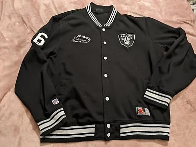 Oakland Raiders Jacket Coat XL 24 P2P Mens Black White Vegas Vintage Retro • £39.99