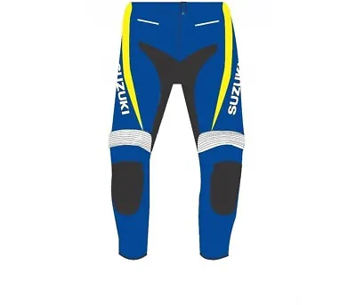 Suzuki Motorcycle Leather Trousers Men Motorbike Pants Racing Sports Bikers CE • $124.32