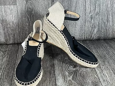 H&M Black Wedge Espadrille UK 7 EU 40 Brand New • £5.99