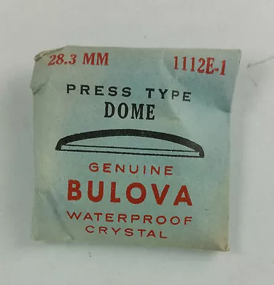 VINTAGE BULOVA PRESS TYPE DOME WATCH CRYSTAL - 28.3mm - PART# 1112E-1 • $17.50