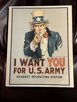 Vintage 1968 Vietnam Era Uncle Sam  I Want You  For U.S. Army Recruitment Poster • $15