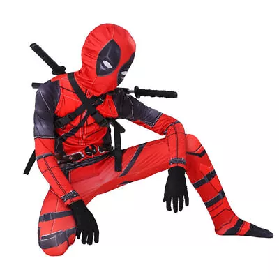 Halloween Superhero Cosplay Deadpool Costume Kids Boys Adult Suit Fancy Party • $23.99