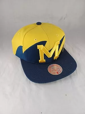 Mitchell And Ness Sharktooth Snapback University Of Michigan Wolverines New Hat • $25.16