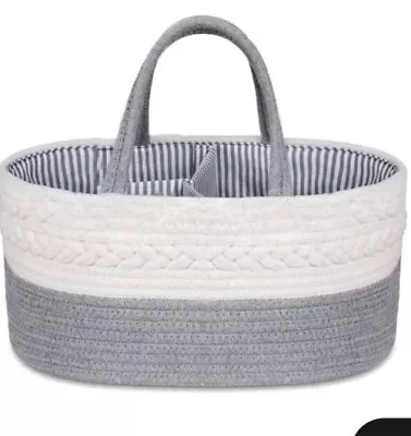 Baby Diaper Caddy-Nursery Storage Bin Nappy Toys Storage Basket Diaper Tote Bag • £13.50