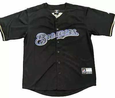 Milwaukee Brewers MLB Baseball Jersey Mens 48 Nyger Morgan T Plush Majestic RARE • $119.95