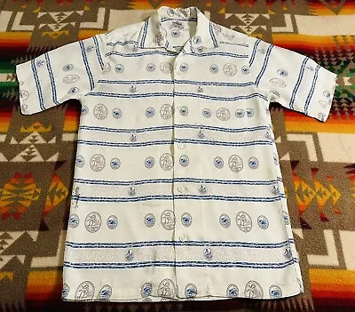 Vintage 50s Duke Kahanamoku Rayon Loop Collar Shirt  Hawaiian Sz S As Is • $149.99