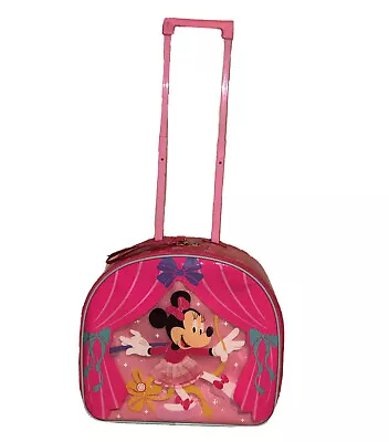 Minnie Mouse Disney Store Rolling Carryon Suitcase Luggage Ballerina W Lights! • $59.99