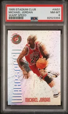 1995-96 Topps Stadium Club Michael Jordan Warp Speed Insert #WS1 PSA 8 NM-MT • $274.99