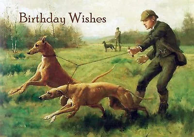 Greyhound Coursing Dog Birthday Greetings Note Card • £2.50