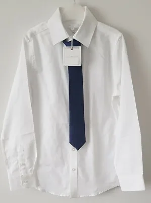 Boys Occasion Wear White Shirt & Tie Set Age 10 Brand NEW • £14.80