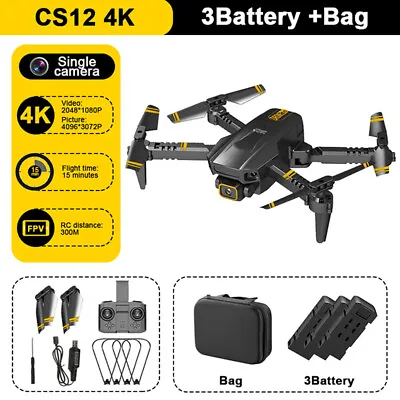 $44.89 • Buy Pro 5G 4K GPS Drone HD Camera Drones WiFi FPV Foldable RC Quadcopter 3 Batteries