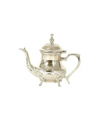 Handmade Small Moroccan Teapot Tea Pot Silver Color • £67.56