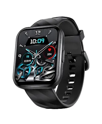 KUMI KU6 Meta Smart Watch 1.96   With Compass Bluetooth Call IP68 Waterproof • $42