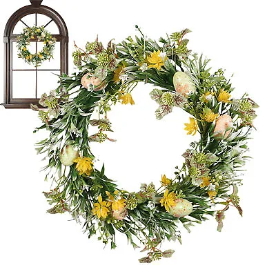Easter Wreath With Eggs Spring Door Wall Home Easter Party Decoration • £23.17