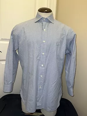 Ralph Lauren Polo Blue Checked Button Down Long Sleeve Shirt 16 40/41 Regent • $19.99