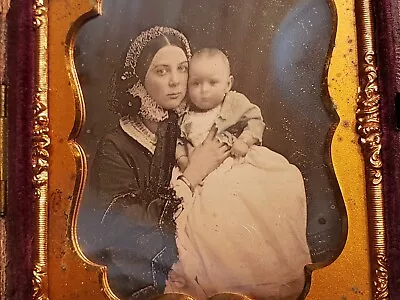 Sixth Plate Daguerreotype Of Woman And Her Child Charles Williamson Brooklyn Dag • $975