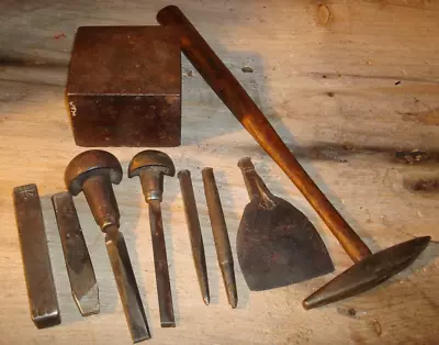 Vintage Jewelers Chasing Tool Lot Blacksmith Anvil Hammer Chisels • $27